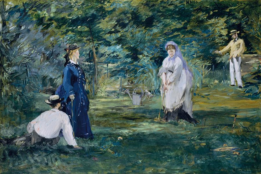 Edouard Manet Painting - A Game of Croquet by Edouard Manet