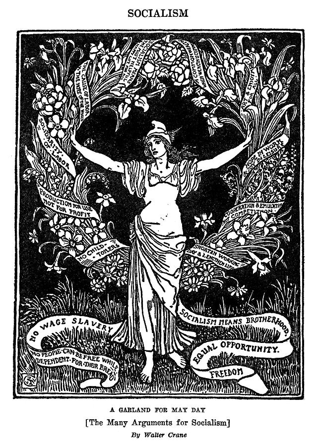 A Garland For May Day, 1913 Drawing by Walter Crane