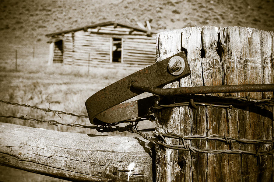 A Gate to the Past - Natrona County - Wyoming Photograph by Diane Mintle