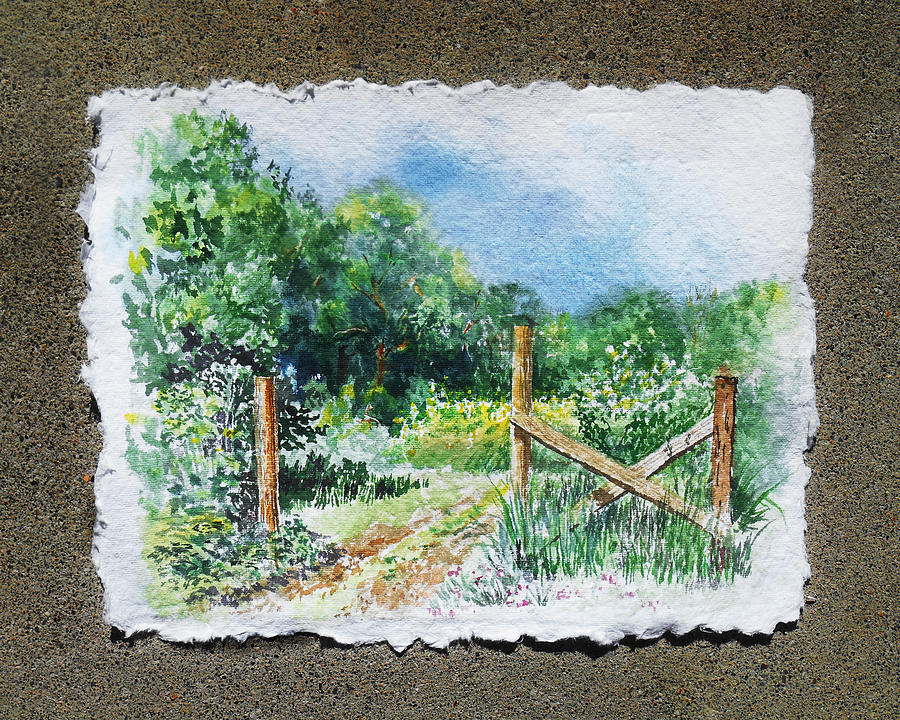 Nature Painting - A Gate To The Ranch Briones Park California by Irina Sztukowski