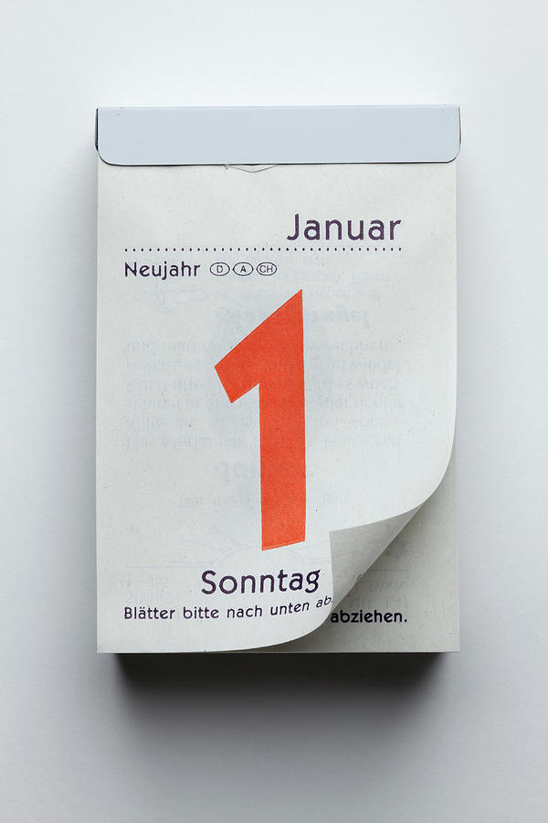 A German Daily Calendar Showing New Photograph by Caspar Benson Fine