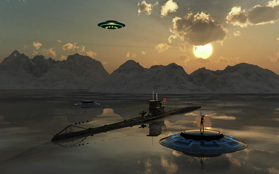 A German U-boat And A Ufo Arriving Photograph by Mark Stevenson