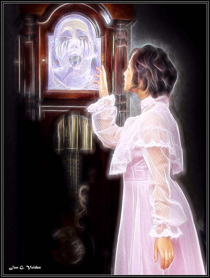 A Ghost In The Clock Painting by Jon Volden