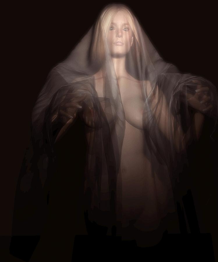 A Ghost In the Dark Digital Art by Kaylee Mason