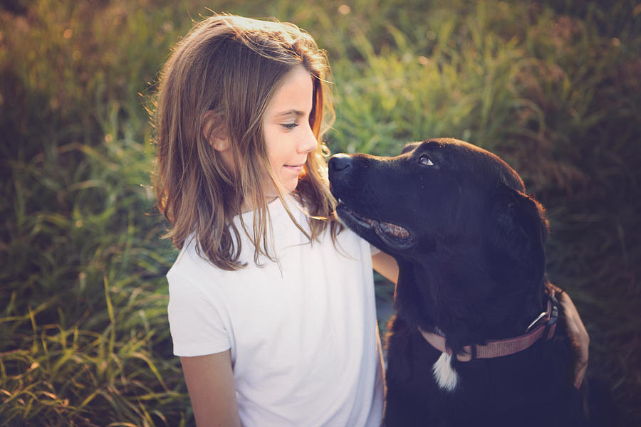 A girl and her dog Photograph by Ambre Haller