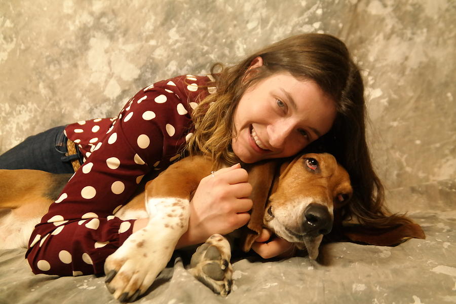 Portrait Photograph - A girl and her dog  by Jeff Swan