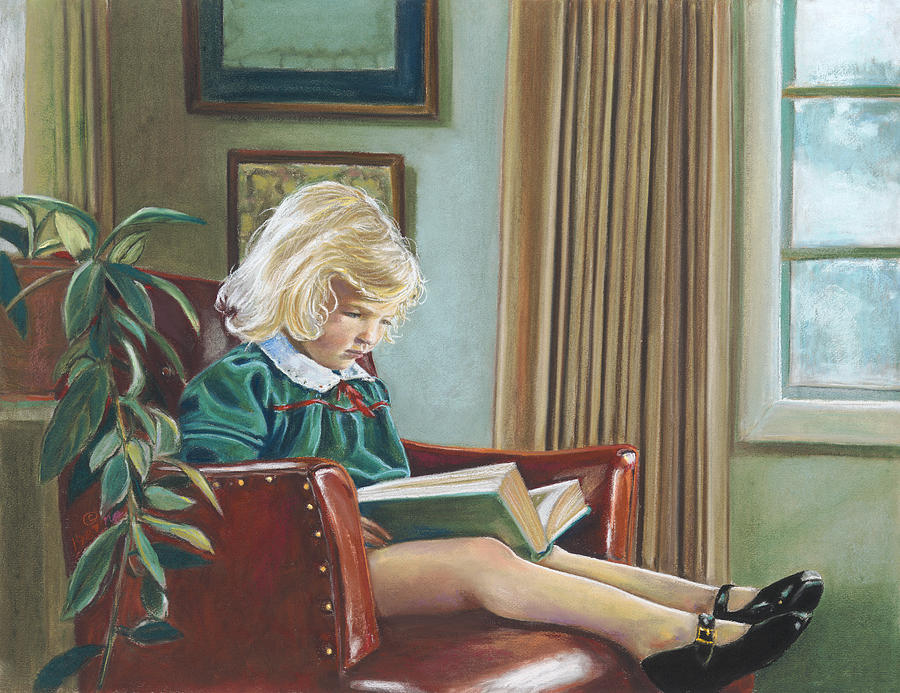 A Girl Reading Painting by Nick Payne