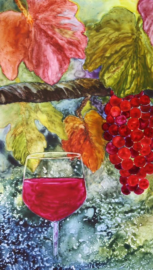 A Glass of Grenache Painting by Nancy Jolley