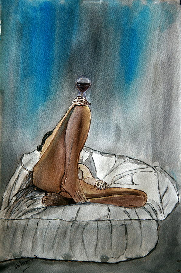 A Glass Of Wine. Painting by Shlomo Zangilevitch
