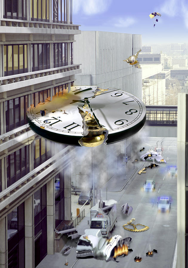 Clock Photograph - A Glitch In Time by Mike McGlothlen