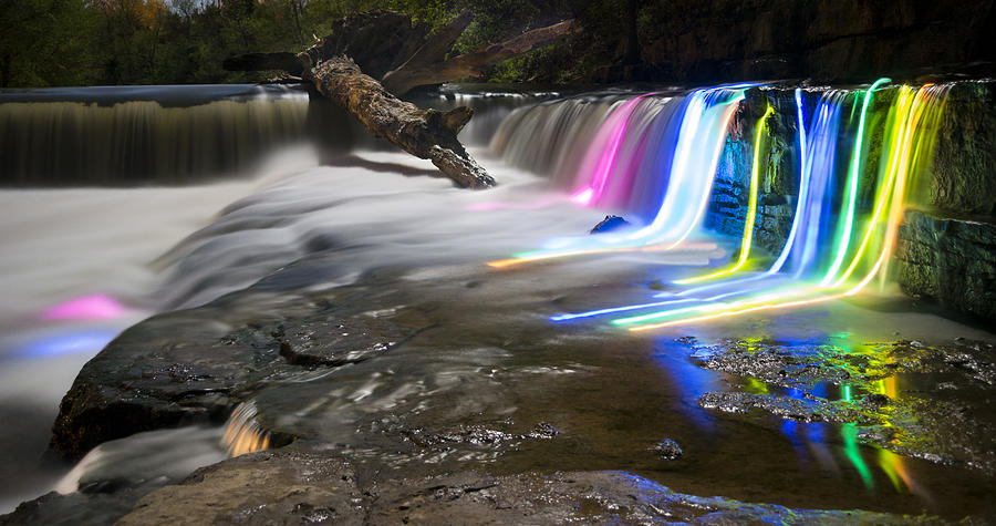 Waterfall Photograph - A Glowing Fall by Wayne Stacy