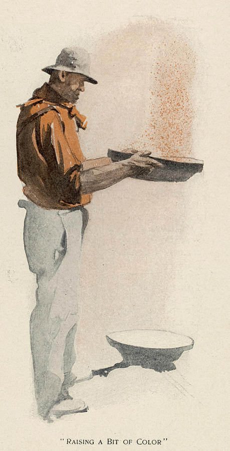 A Gold Prospector 'raising A Bit Of by Mary Evans Picture Library