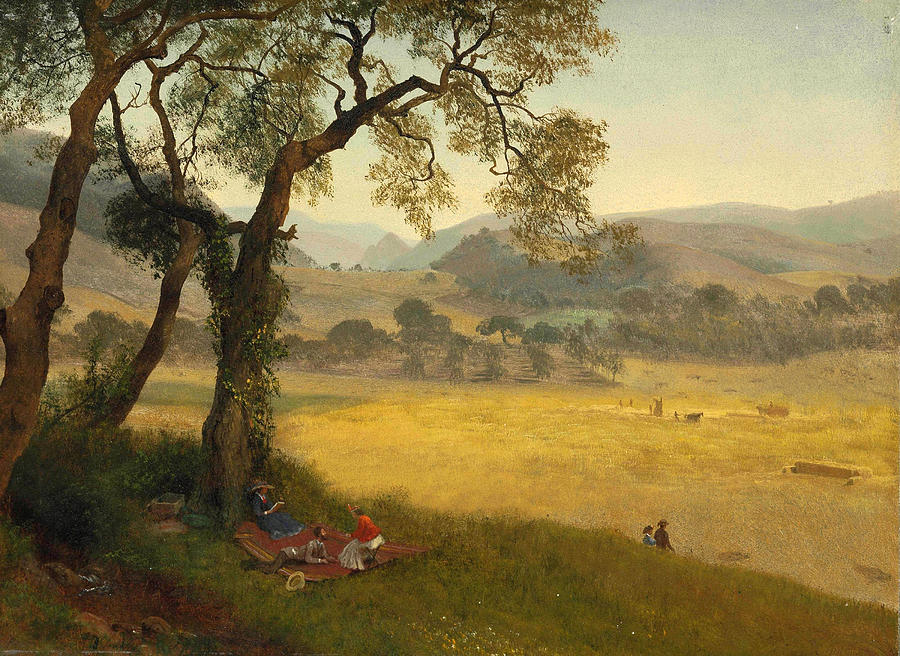 A golden summer day near Oakland Painting by Albert Bierstadt