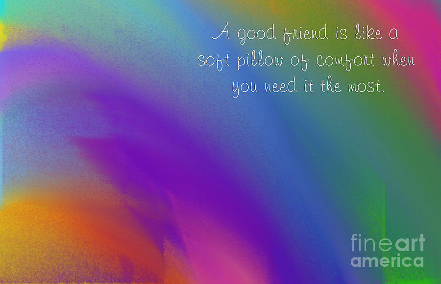 A Good Friend Poem And Abstract Square 4  Digital Art by Andee Design