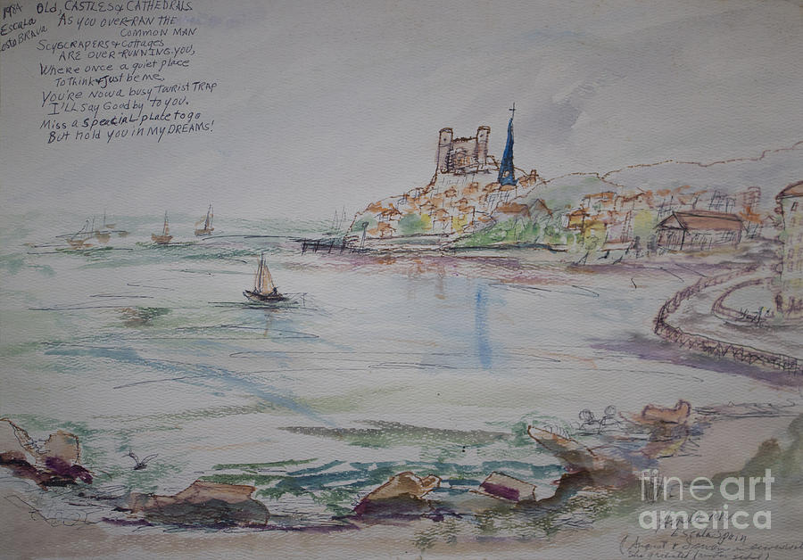 France Painting - A Goodbye to Escala by Avonelle Kelsey France Painting - A Goodbye to Escala by Avonelle Kelsey