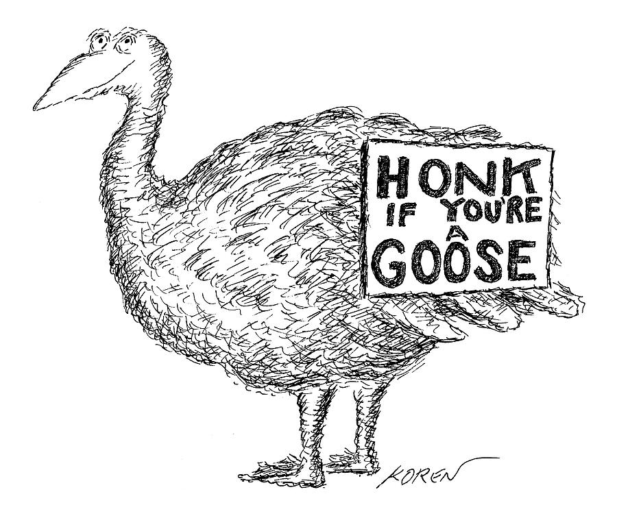 A Goose Is Depicted Drawing by Edward Koren