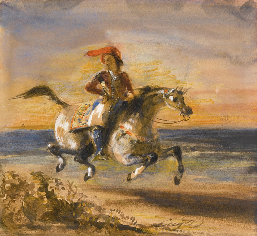 A Greek Horseman Painting by Eugene Delacroix