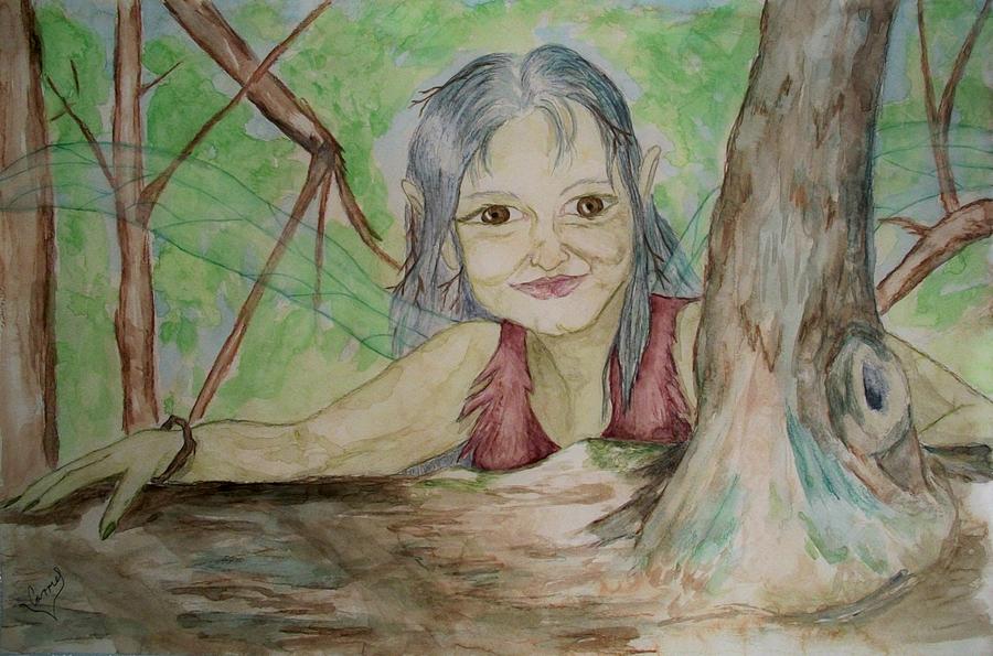 Fairy Painting - A Greenie by Carrie Skinner