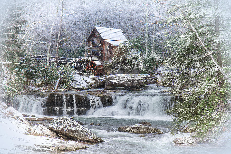 A Gristmill Christmas Digital Art by Mary Almond