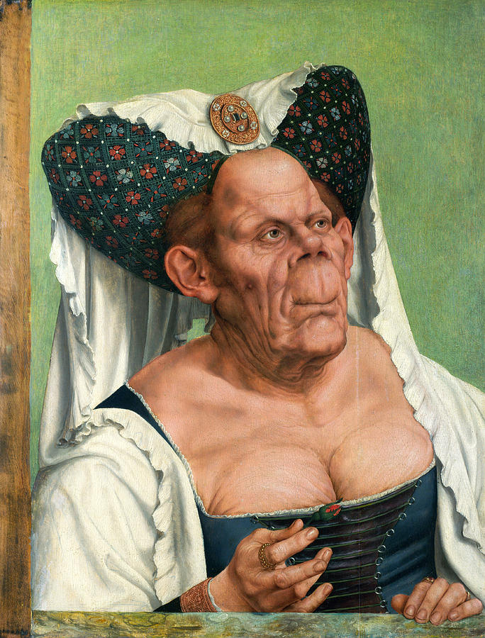 Quentin Matsys Painting - A Grotesque old woman by Quentin Matsys