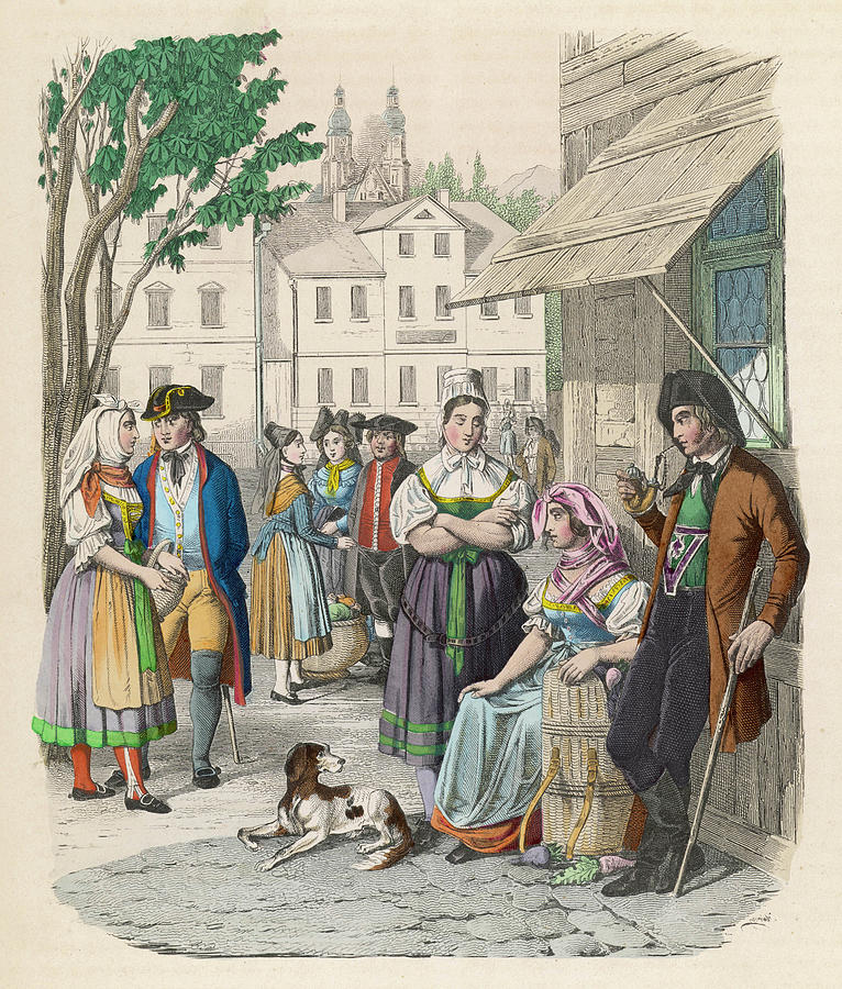 A Group Of Bavarian People Drawing by Mary Evans Picture Library - Fine ...