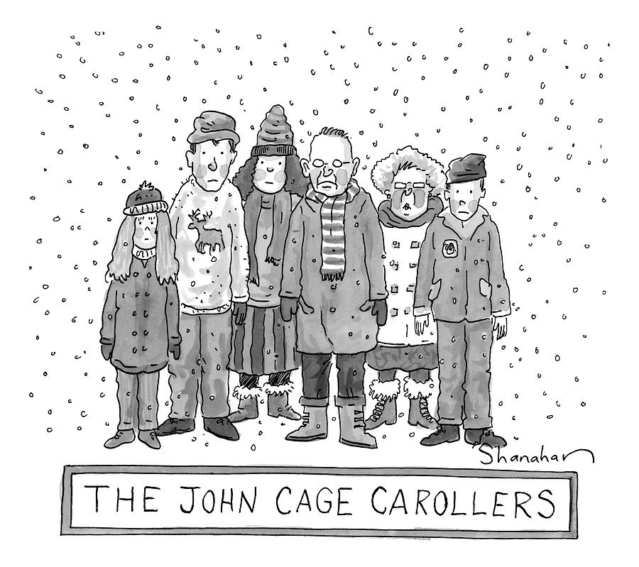 A Group Of Carolers Stands In The Snow Drawing by Danny Shanahan A Group Of Carolers Stands In The Snow Drawing by Danny Shanahan