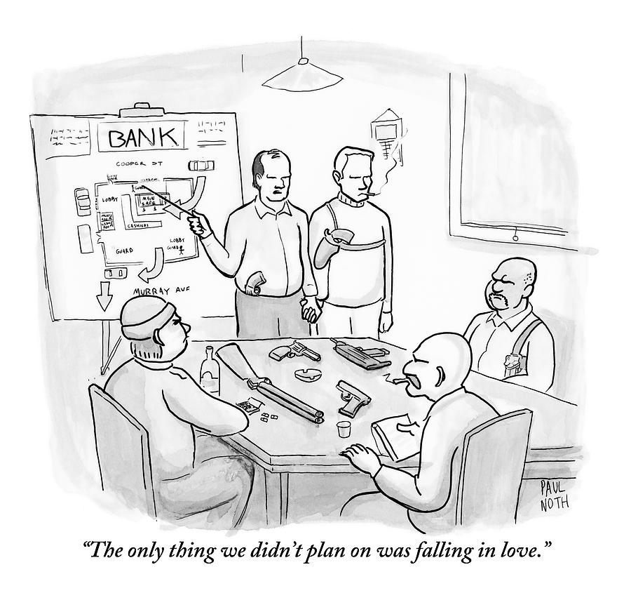 A Group Of Criminals Are Planning In A Room Drawing by Paul Noth