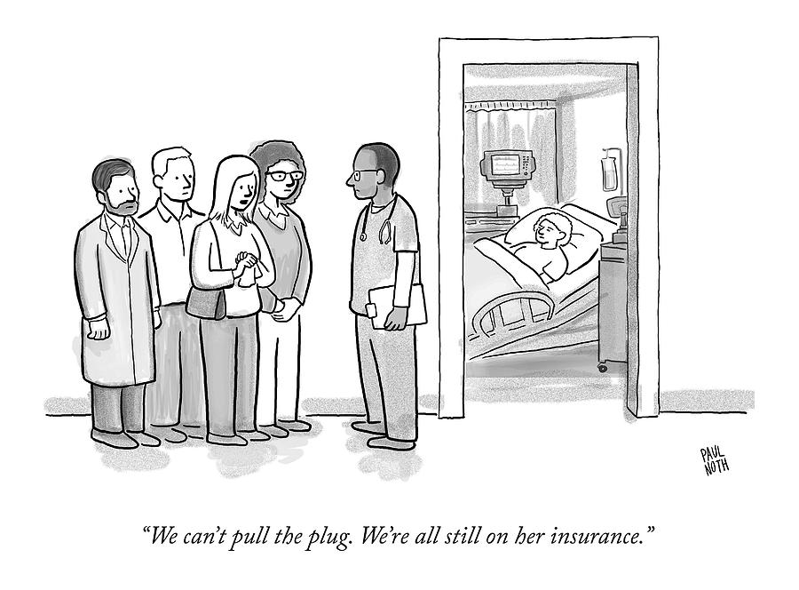 A Group Of People Talk To A Doctor Drawing by Paul Noth