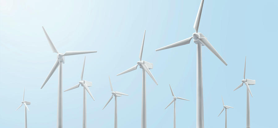 A Group Of Wind Turbines Photograph by Yagi Studio