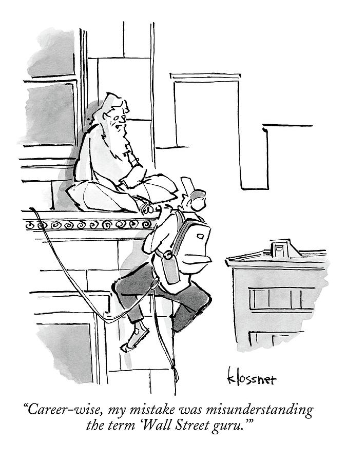 A Guru Sits On A Building Ledge Drawing by John  Klossner