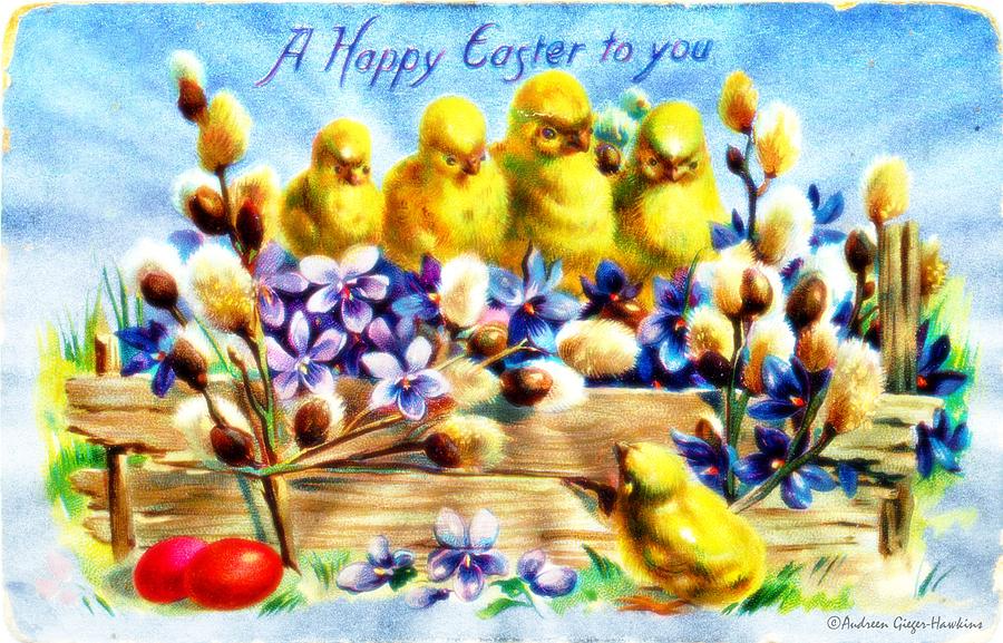 Easter Photograph - A Happy Easter To You 1910 Vintage Postcard by Audreen Gieger