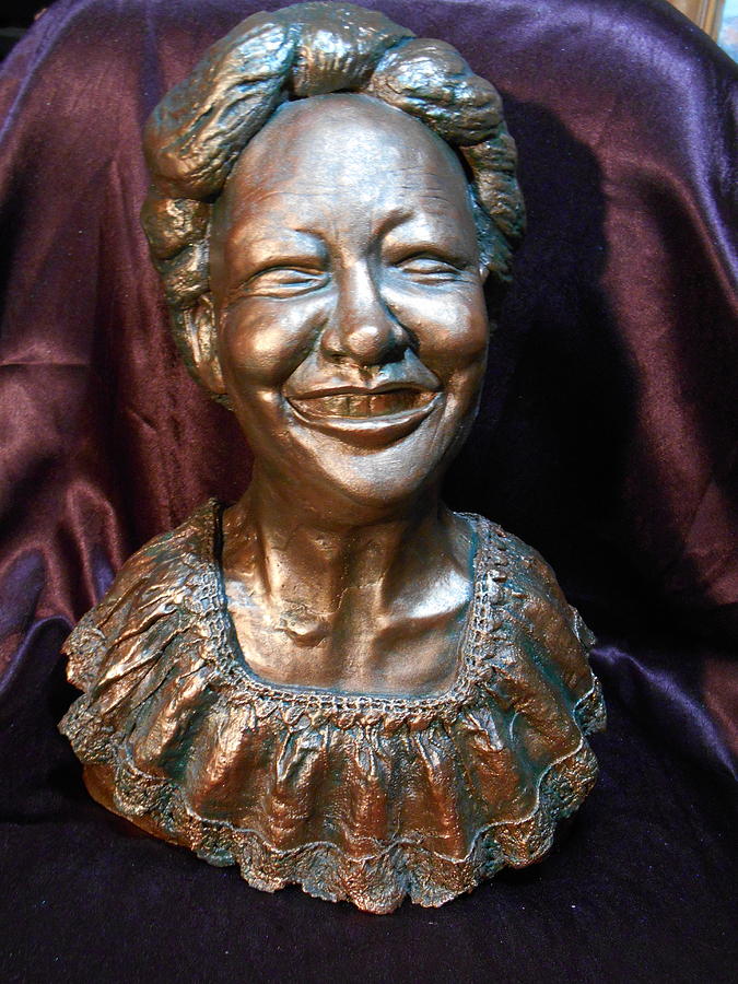 Portrait Sculpture - A Happy Face by Phyllis Dunn