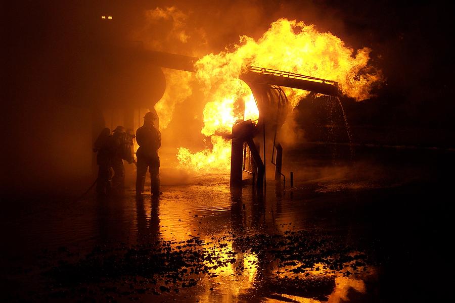 Firefighter Photograph - A hard nights work by Aaron Martens