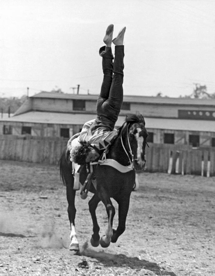 A Head Stand On Horseback Photograph by -