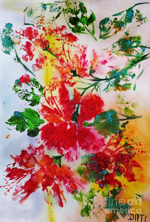 A Hibiscus Riot Painting by Dipti Desai - Fine Art America