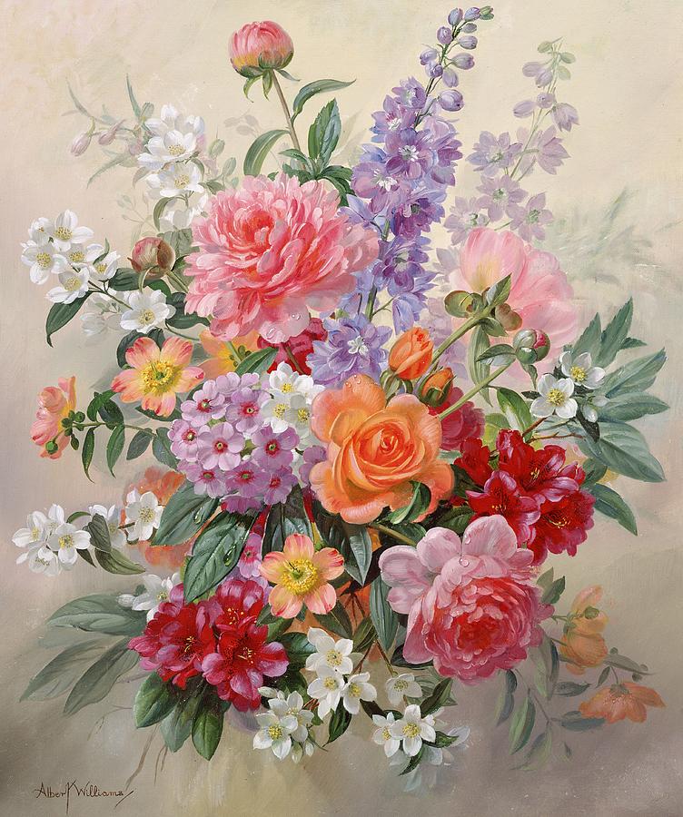 Still Life Painting - A High Summer Bouquet by Albert Williams
