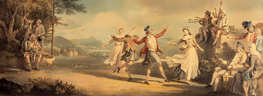Vintage Painting - A Highland Dance by Mountain Dreams