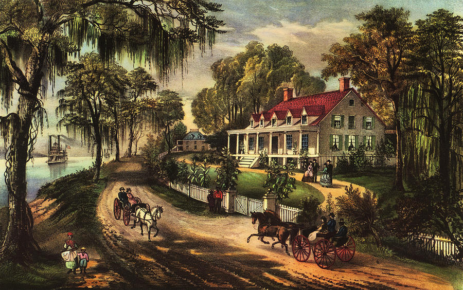 A Home On The Mississippi Digital Art by Currier and Ives