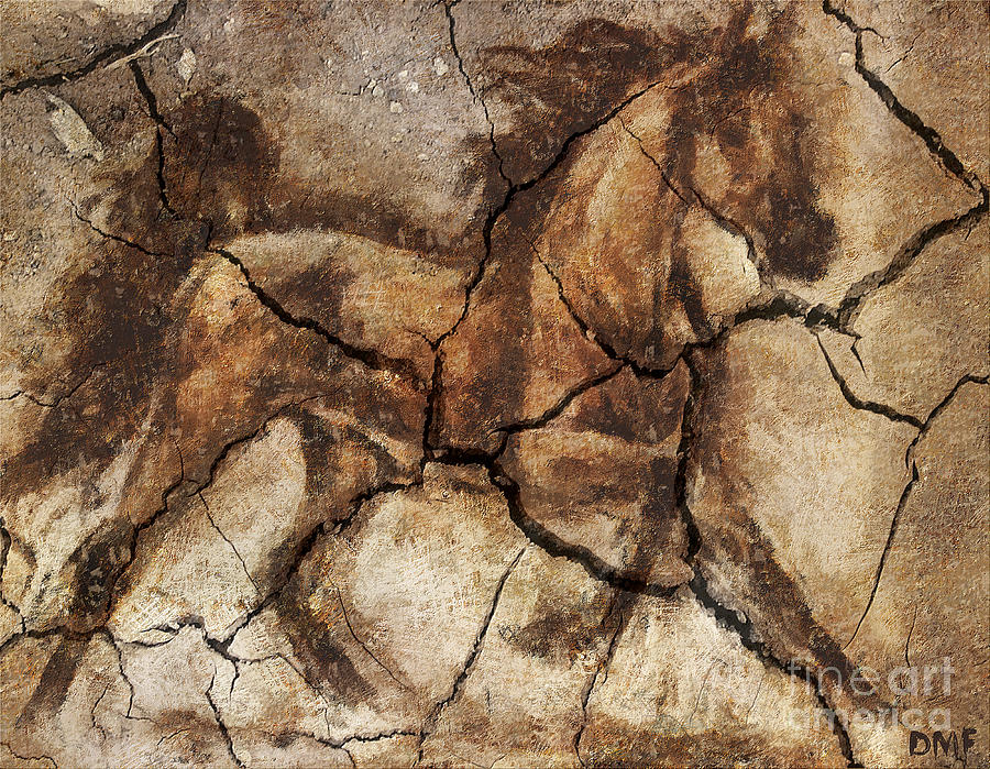 A Horse - Cave Art Drawing by Dragica  Micki Fortuna