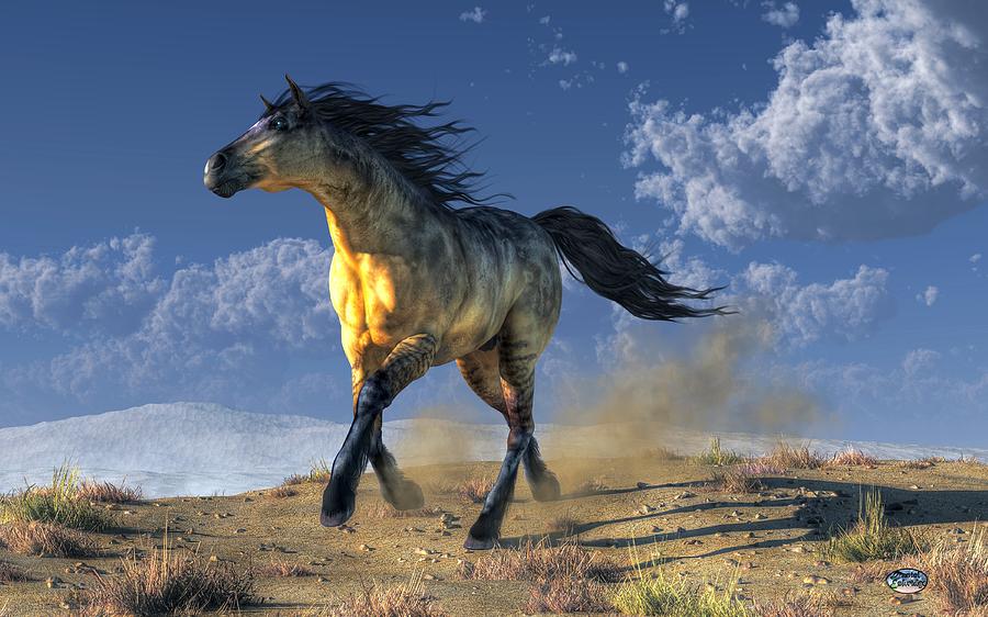 A Horse in the Desert Digital Art by Daniel Eskridge