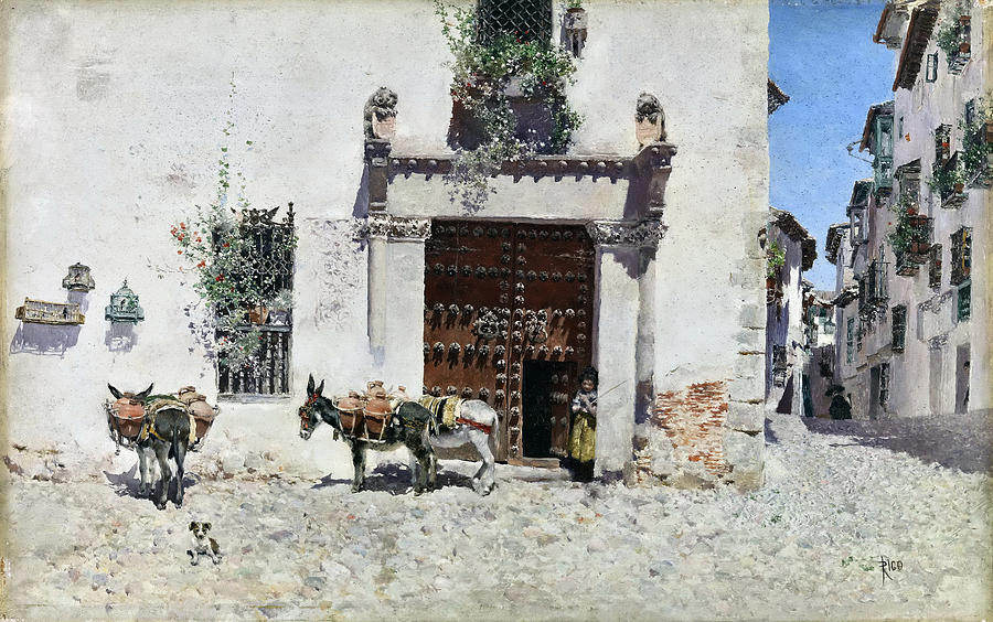 A house door in Toledo Painting by Martin Rico