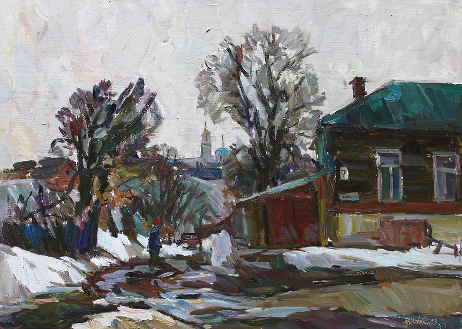 Winter Painting - A house number 7 by Juliya Zhukova