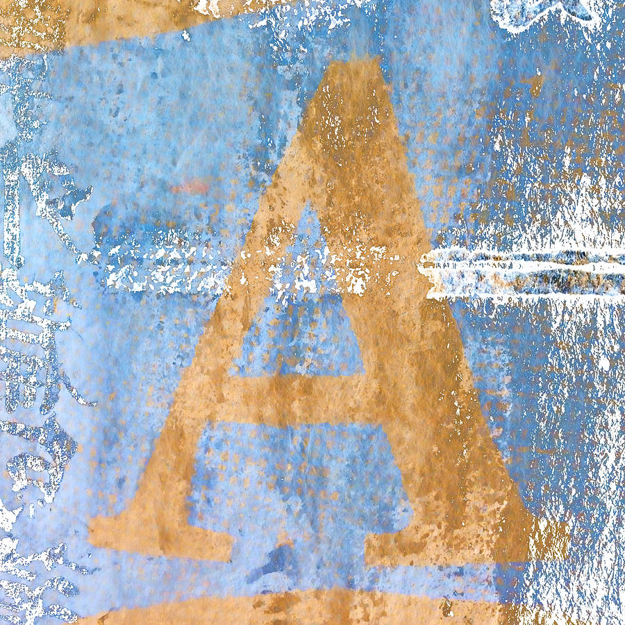 Letter Photograph - A In Blue by Carol Leigh
