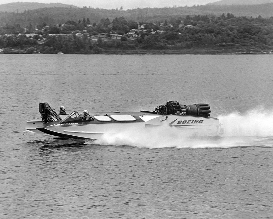 Seattle Photograph - A jet powered speed boat made by Boeing by Underwood Archives
