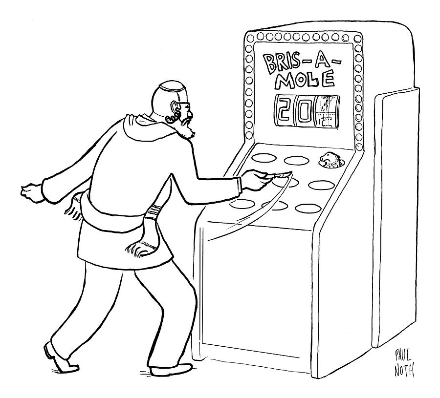 A Jewish Man Wielding A Scalpel Is Playing A Game Drawing by Paul Noth