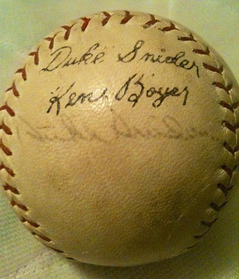 A ken Boyer and Duke Snider Autograph Baseball Photograph by Lois ...