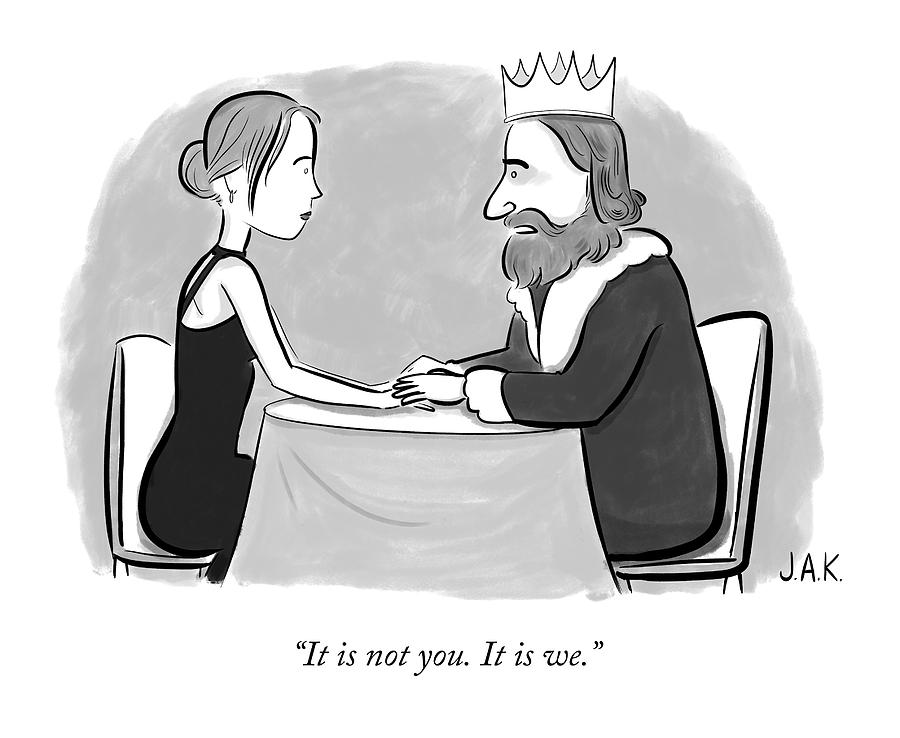 A King Speaks To A Woman Drawing by Jason Adam Katzenstein