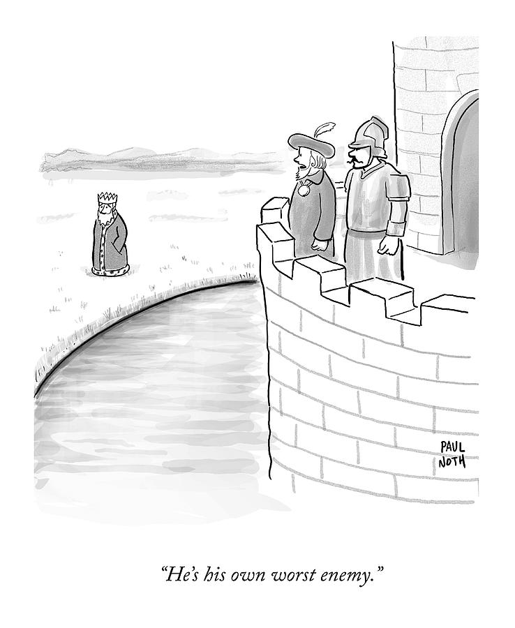 A Kings Counsel Says To A Soldier As They Watch Drawing by Paul Noth