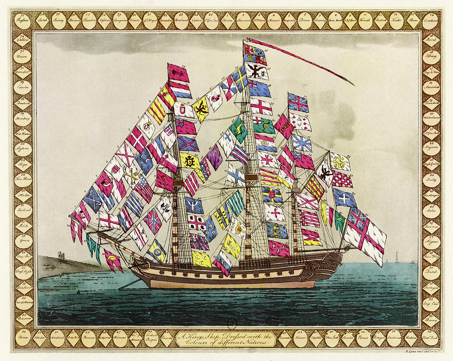 'a King's Ship Dressed Drawing by Mary Evans Picture Library - Fine Art ...