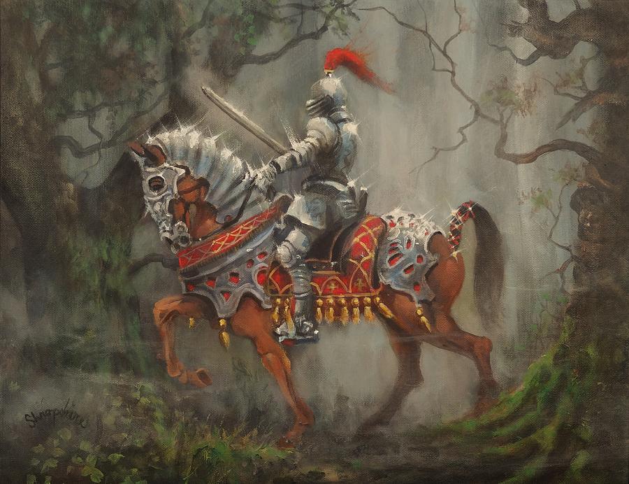A Knight in Shining Armor Painting by Tom Shropshire